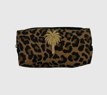 Load image into Gallery viewer, Leopard Print Palm Tree Make Up Bag
