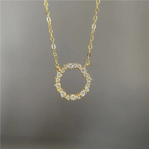 Gold Sparkle Circle Necklace