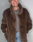 Taupe Faux Fur Jacket