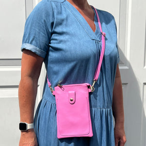 Candy Pink Crossbody Phone Bag