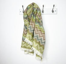 Load image into Gallery viewer, Khaki &amp; Taupe Chevron Scarf
