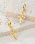 Gold Long Star Hoop Huggies