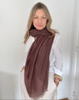 Chocolate Plain Lightweight Scarf