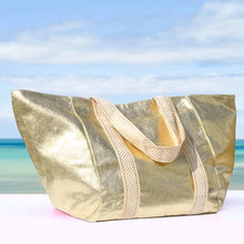 Charger l&#39;image dans la galerie, Gold Bag/ Holdall with Gold Handles
