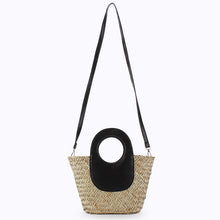 Cargar imagen en el visor de la galería, Preorder for dispatch w/c 19/05 - Black &amp; Straw Handheld/ Crossbody Bag
