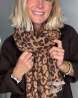 Preorder for Dispatch w/c 13/10 - Brown Mix Animal Print Blanket Scarf