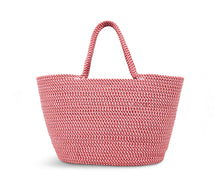 Load image into Gallery viewer, Pink &amp; Red Cotton Woven Basket Bag
