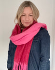 Tonal Pink Mix Fluffy Blanket Scarf
