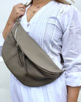 Dark Taupe Large Crossbody Bum Bag
