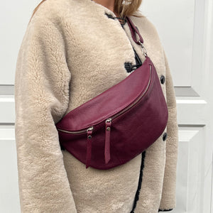 Burgundy Large Crossbody Bum Bag