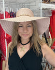 Pale Pink Wide Brim Foldable Sun Hat