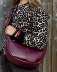 Burgundy Crossbody Wide Strap Swing Bag