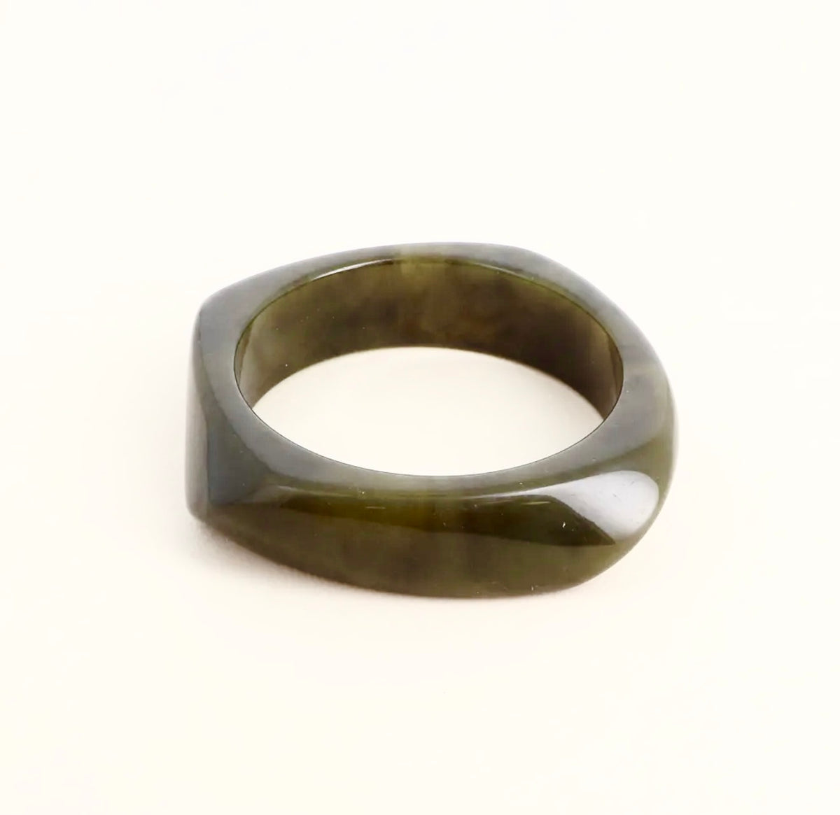 Khaki Green Chunky Resin Bangle