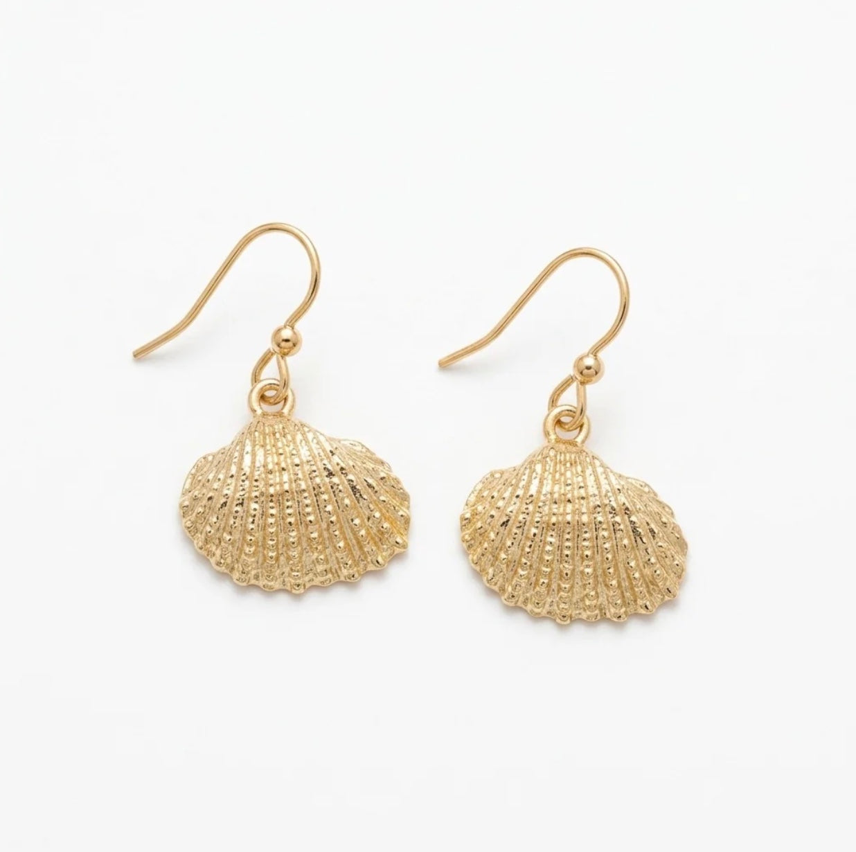 Gold Seashell Drop Earrings for women