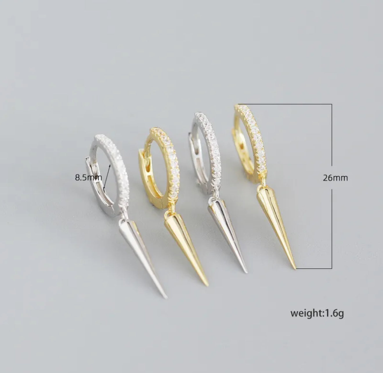 Pair of earrings with spike designs 