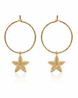 Gold Starfish Hoop Earrings for women