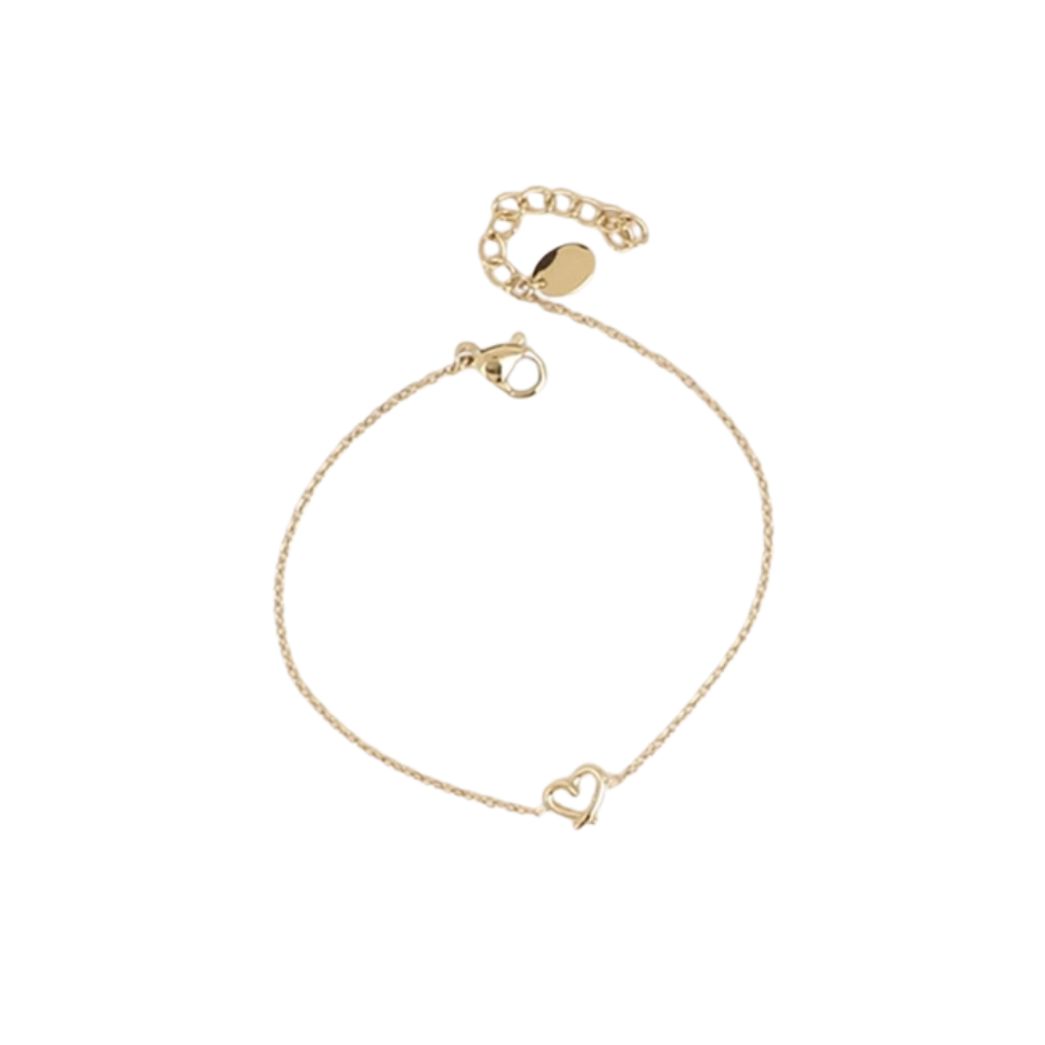 Gold Open Heart Delicate Bracelet