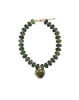 Green Heart Resin Beaded Necklace