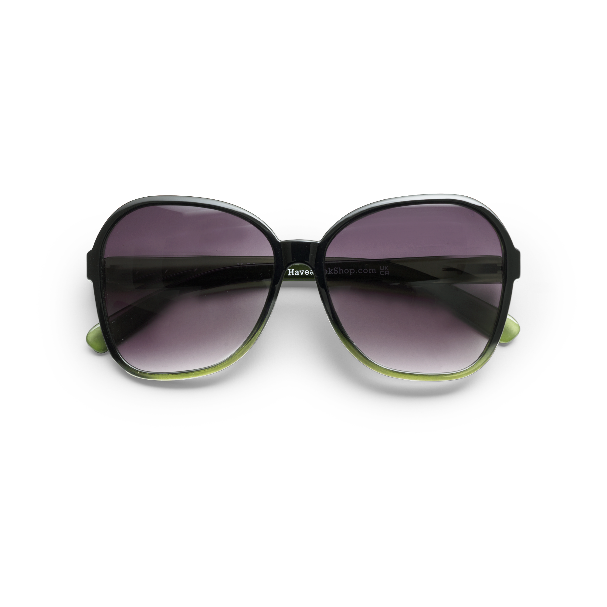 green butterfly shaped sunglasses