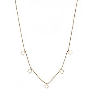 Gold & White Star Necklace