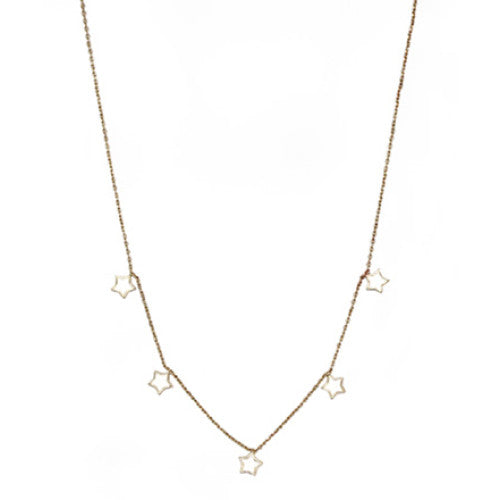 Gold & White Star Necklace