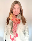 Colour Mix Stripe Lightweight Tassel Scarf