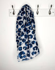 Blue Large Leopard Print Midweight Scarf