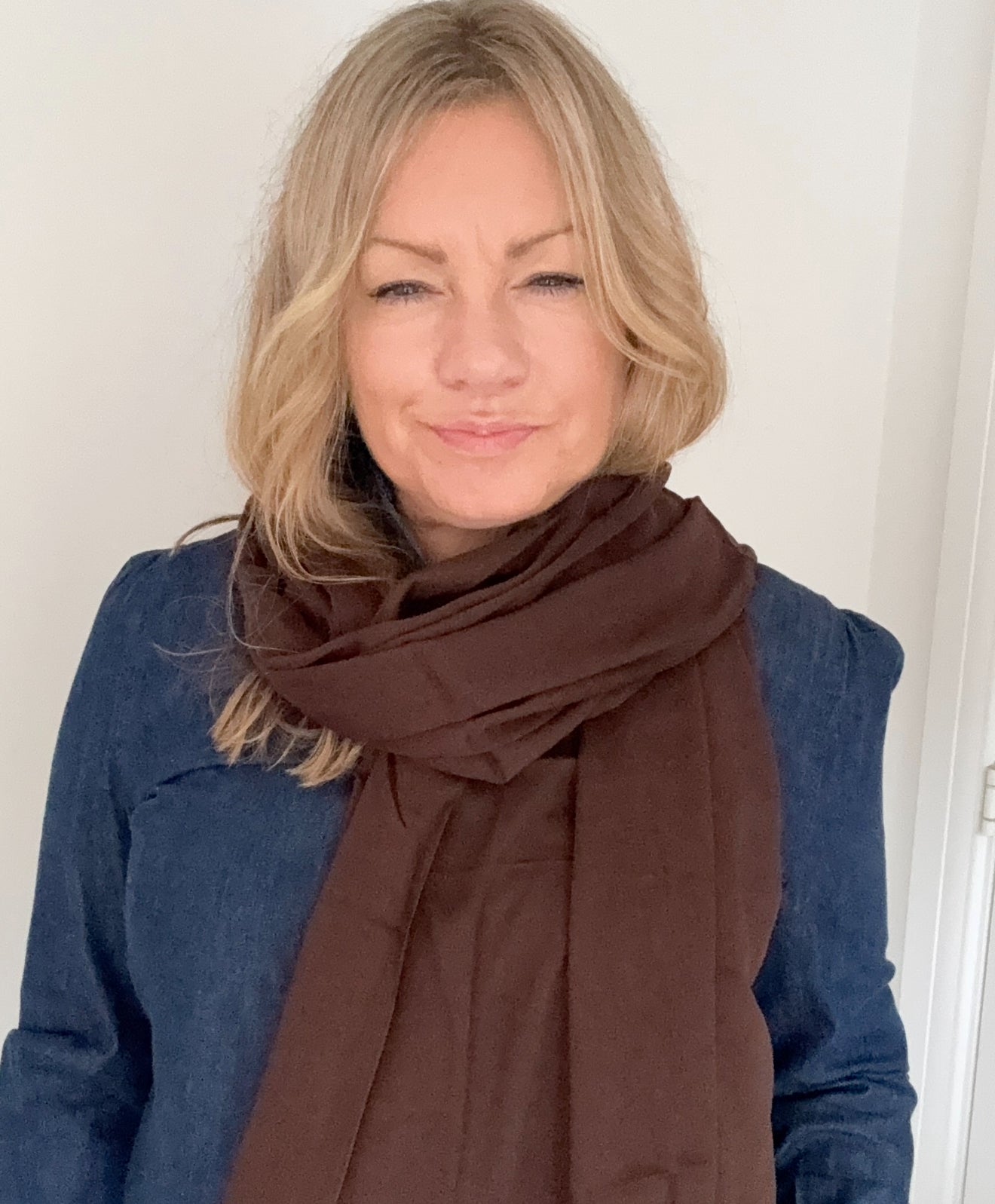 Dark Brown Plain Scarf