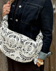 Black & Cream Embroidered Crossbody/ Shoulder Bag