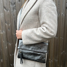 Load image into Gallery viewer, Pewter Clutch/ Crossbody Bag
