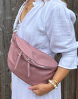 Dusky Pink Large Crossbody Bum Bag
