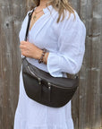 Dark Brown Large Crossbody Bum Bag