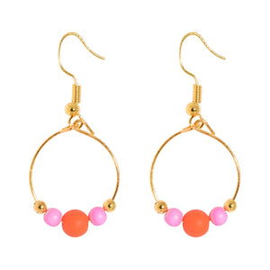 Orange & Pink Gold Drop Earrings