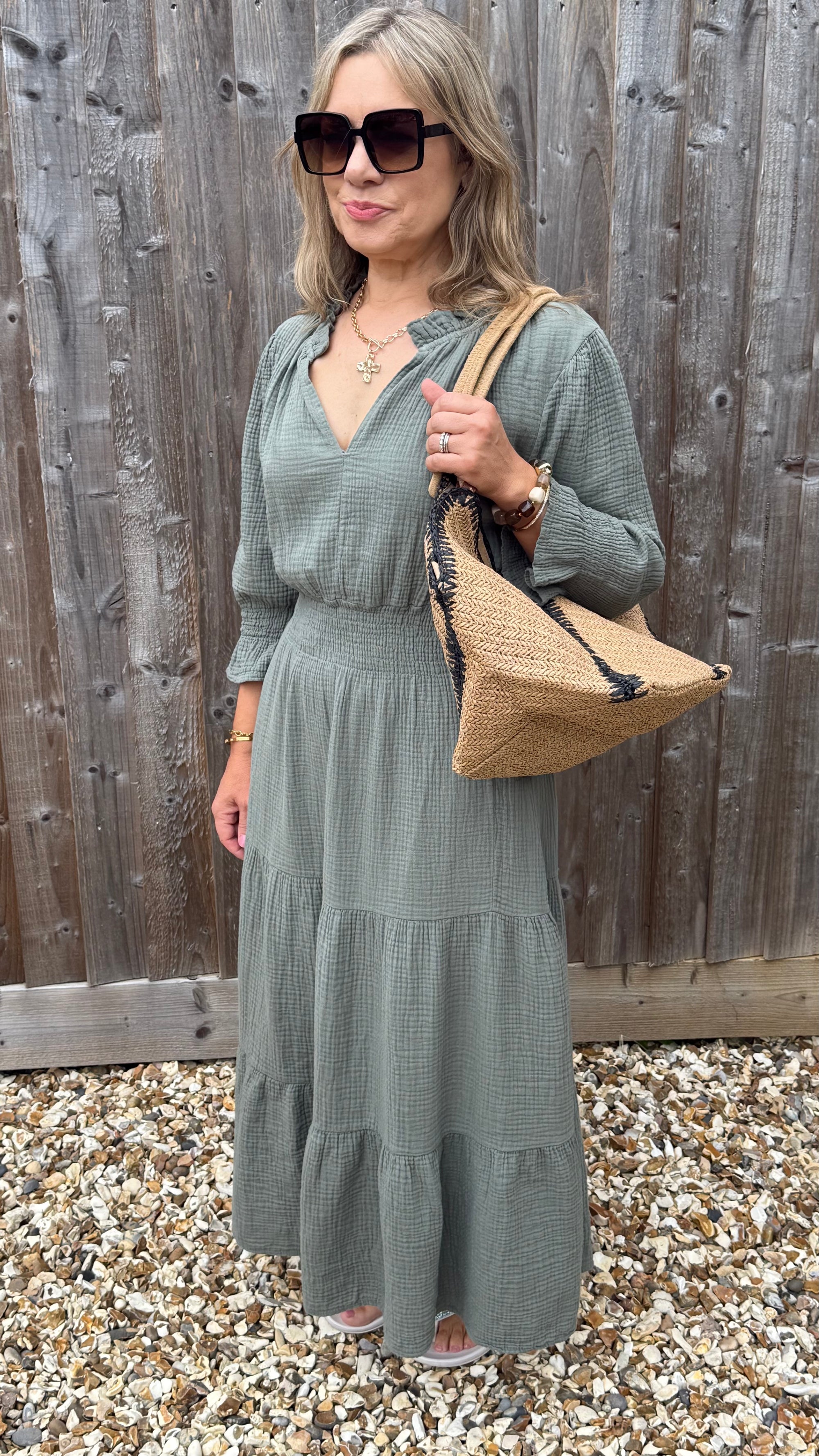cotton maxi dress with sleeves uk DF Cotton Maxi Dress Full Sleeves DesignerFriday