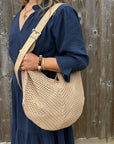 Natural Knitted Crossbody Swing Bag