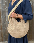 Natural Knitted Crossbody Swing Bag