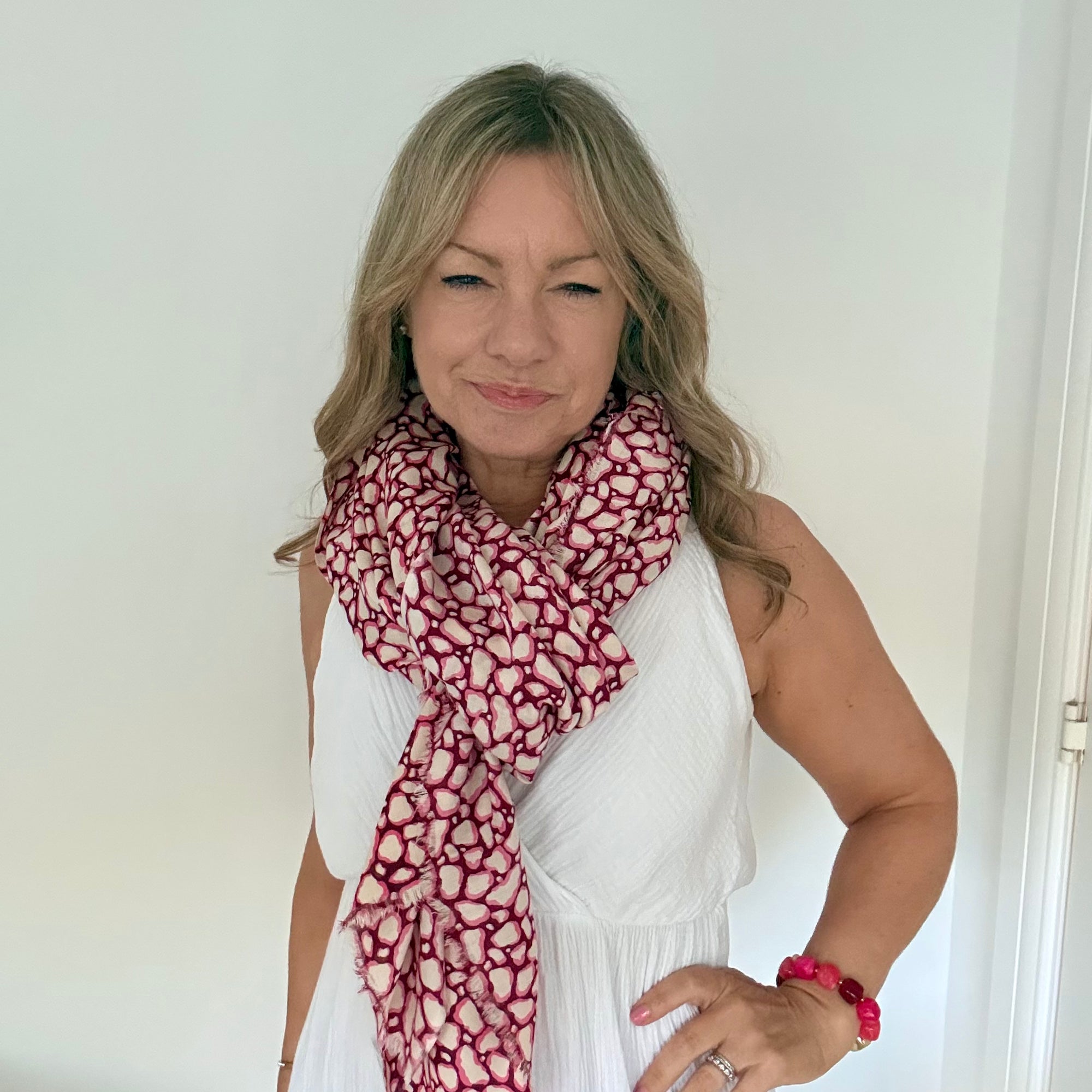 Pink &amp; Burgundy Mix Amelia Scarf