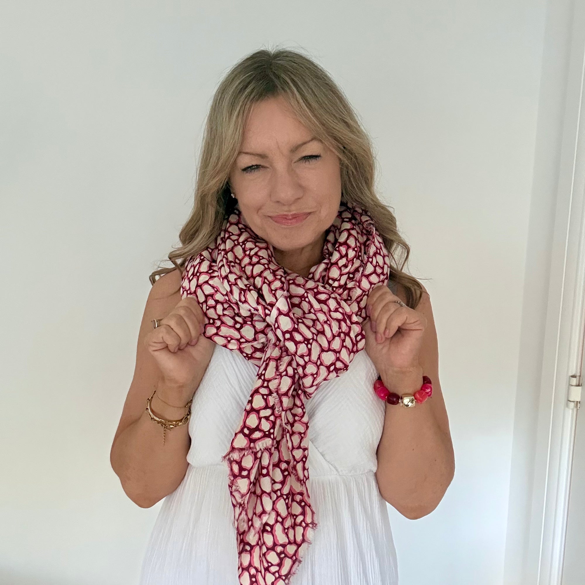 Pink &amp; Burgundy Mix Amelia Scarf