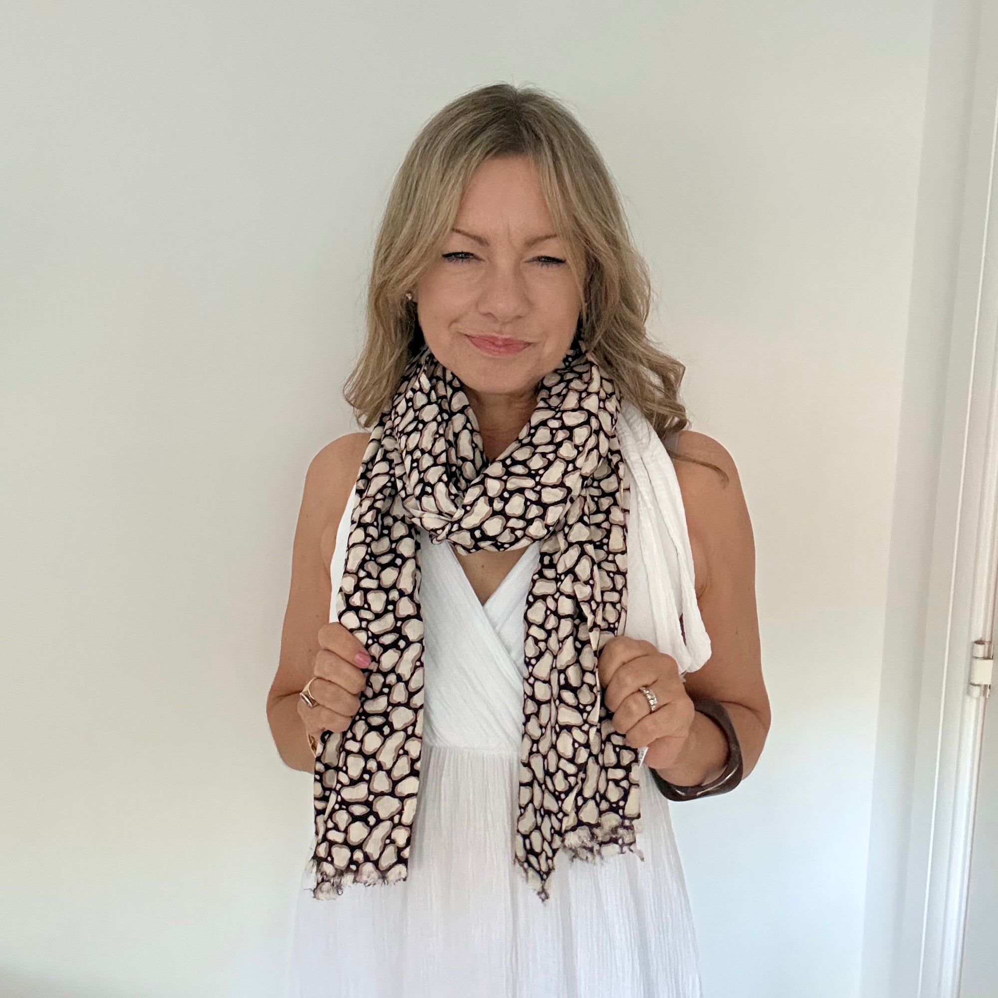 Dark Brown &amp; Taupe Mix Amelia Scarf