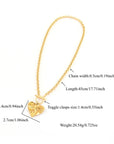 Textured Gold Heart T-Bar Necklace