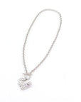 Textured Silver Heart T-Bar Necklace