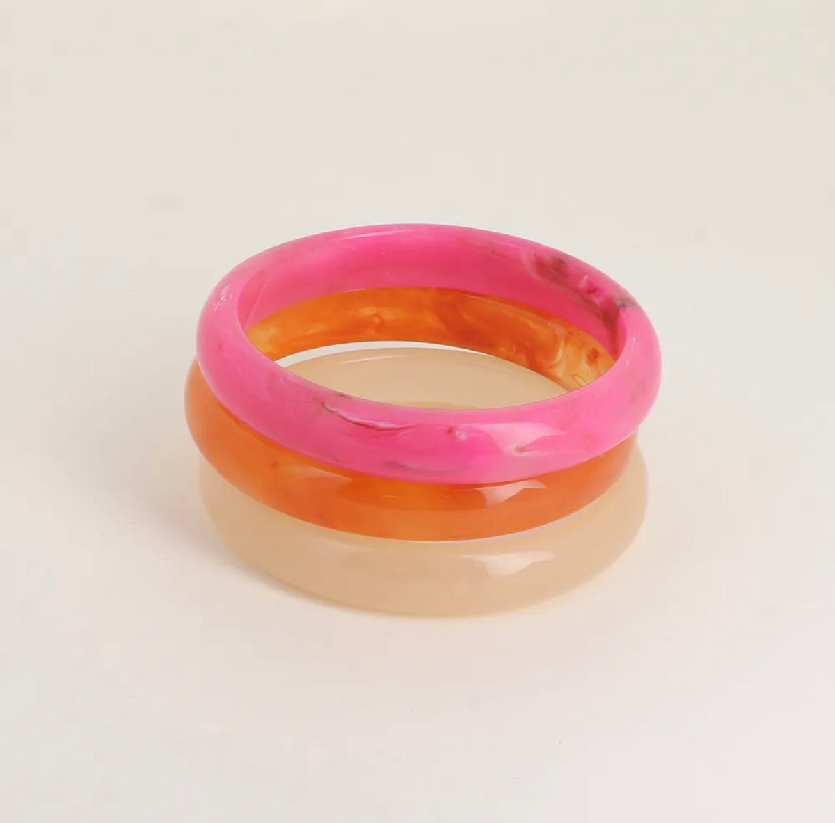 Bright Tones Resin Bangle Stack