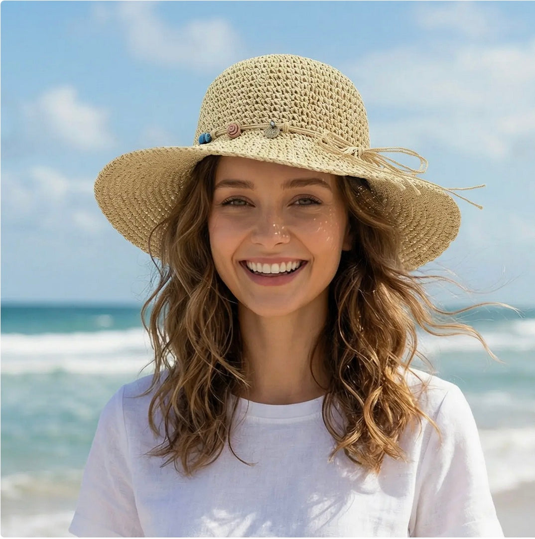 Crochet Style Hat with Disc Band