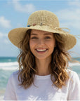 Crochet Style Hat with Disc Band