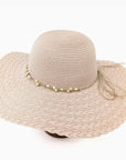 Pale Pink Wide Brim Foldable Sun Hat