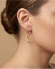 Silver Starfish Hoop Earrings