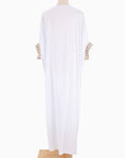 White & Gold Embroidered Maxi Beach Dress Kaftan