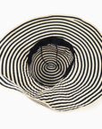Black & Cream Striped Foldable Sun Hat