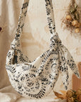 Black & Cream Embroidered Crossbody/ Shoulder Bag
