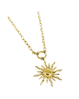 Long Gold Sunburst Necklace